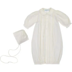 Girls Dot Take Me Home Gown And Hat -Baby Clothes Sales 014 w hat B 44688.1643661235