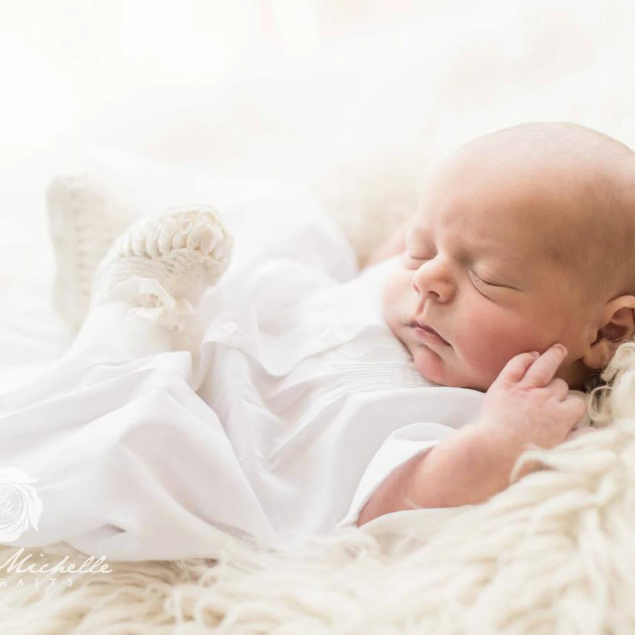 Boys Embroidered Collar Folded Daygown 2 Boys Embroidered Collar Folded Daygown - Image 2