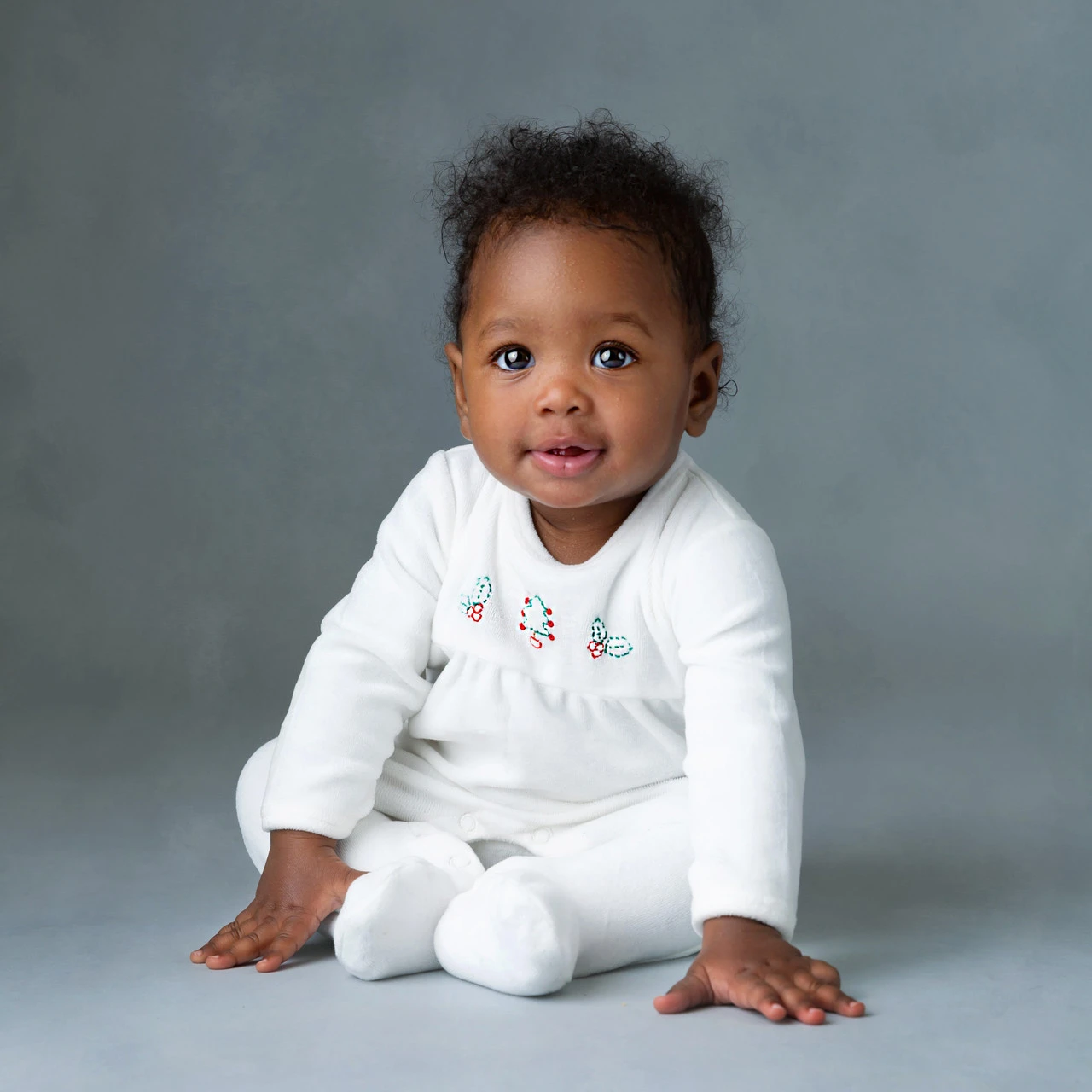 Velour Holiday Tree Romper 2 Velour Holiday Tree Romper - Image 2