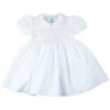 Smocked Rosebud Dress White