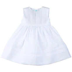 Lace And Pintucks Sleeveless Dress -Baby Clothes Sales 17443WH D 2 27019.1644854896