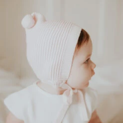 Pom Pom Ribbed Knit Bonnet -Baby Clothes Sales 208 LS2 00124.1642524292