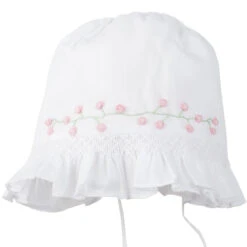 Girls Rose Garden Collection Smocked Bonnet 8 Girls Rose Garden Collection Smocked Bonnet -Baby Clothes Sales 2150WHPK D 60503.1646770855