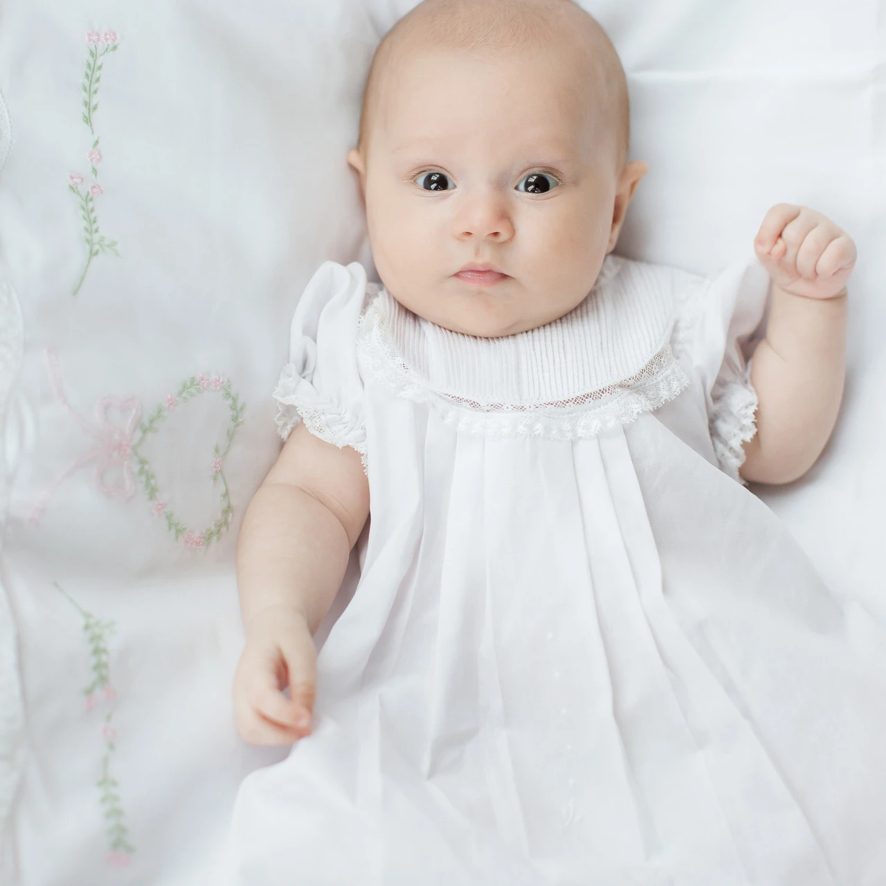 Girls Floral Heart Receiving Blanket 2 Girls Floral Heart Receiving Blanket - Image 2
