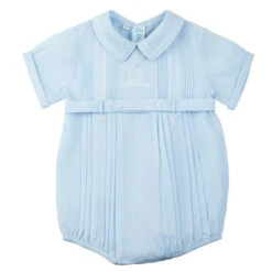 Creeper With Pintucks And Train Embroidery White -Baby Clothes Sales 23936B 46686.1634051821