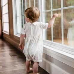 Boys Vintage Smocked Romper -Baby Clothes Sales 23970 LS2 36779.1644949536