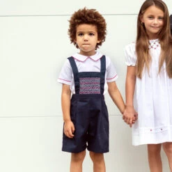 Multi-Colored Smocked Bib Overall -Baby Clothes Sales 23976 LS 46603.1641418440