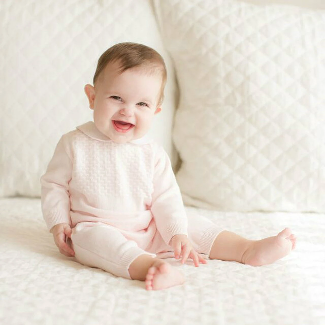 Girls Pique Collar Knit Longall With Hat 2 Girls Pique Collar Knit Longall With Hat - Image 2