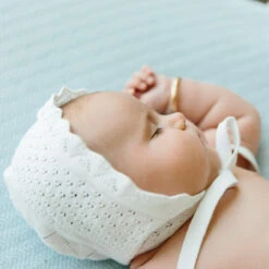 Girls Pointelle Knit Bonnet -Baby Clothes Sales 308 LS2 64025.1642524201