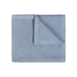 Ribbed Knit Blanket -Baby Clothes Sales 405 VINTAGE BLUE 17192.1664466747