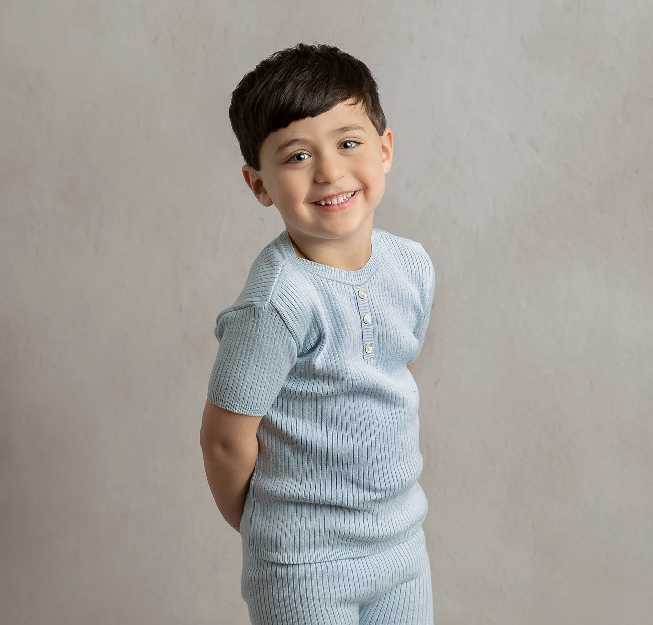 Mock Button Short Ribbed Set 2 Mock Button Short Ribbed Set - Image 2