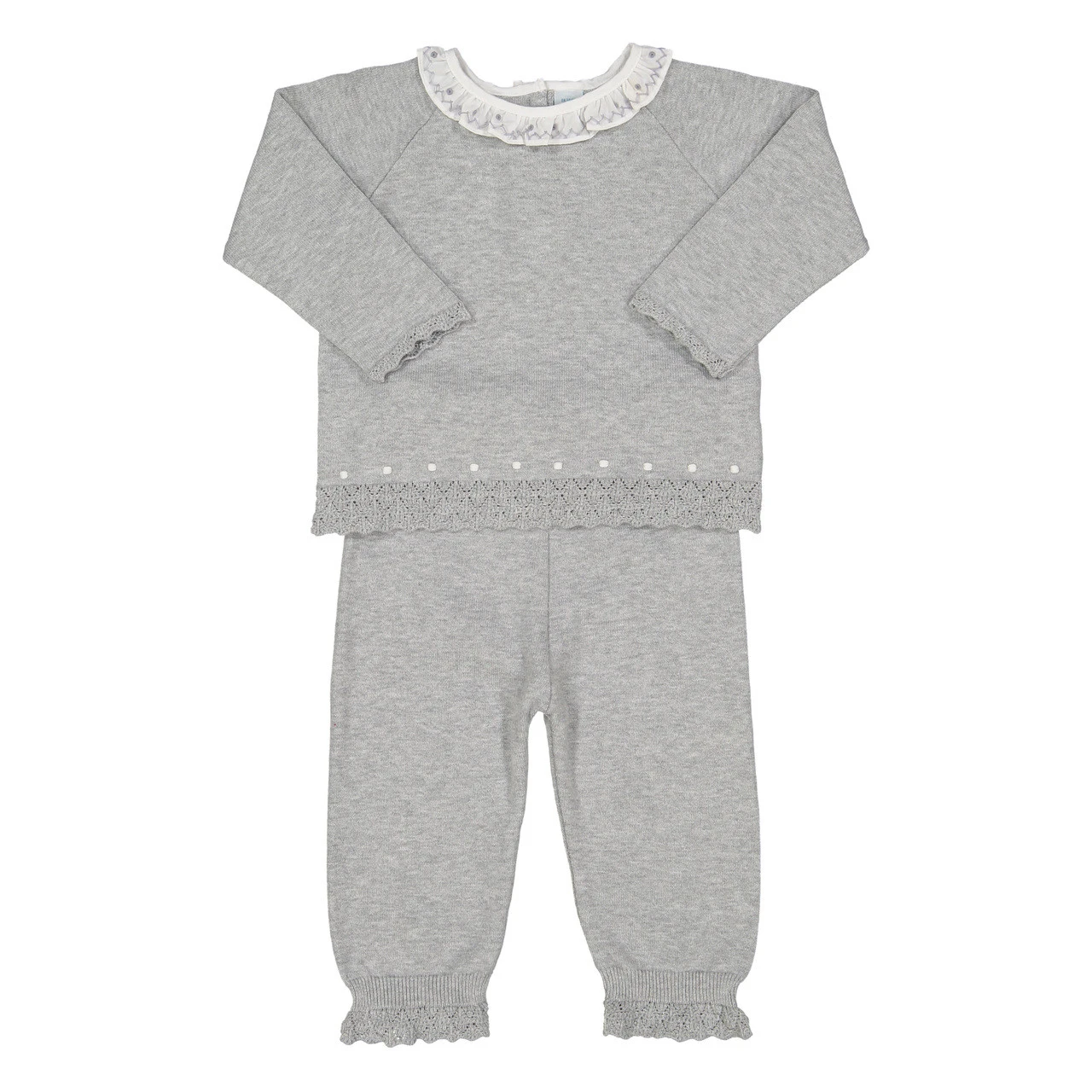 Dot Ruffle Collar Diamond Knit Set 3 Dot Ruffle Collar Diamond Knit Set - Image 3