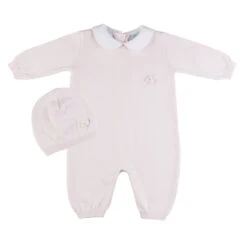 Girls Pique Collar Knit Longall With Hat