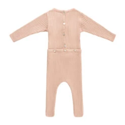 Scallop Trimmed Rib Knit Romper & Bonnet -Baby Clothes Sales 6016 Back 85600.1690903285