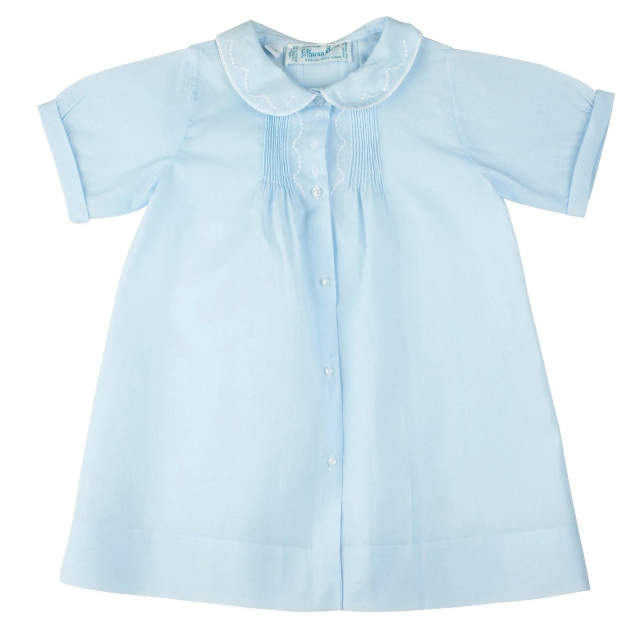 Boys Embroidered Collar Folded Daygown 1 Boys Embroidered Collar Folded Daygown