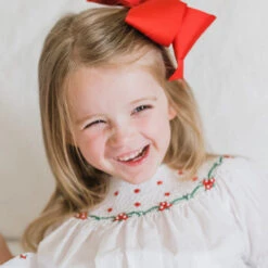 Long Sleeve Holiday Pearl Flower Bishop Dress -Baby Clothes Sales 86556 91459.1637003617