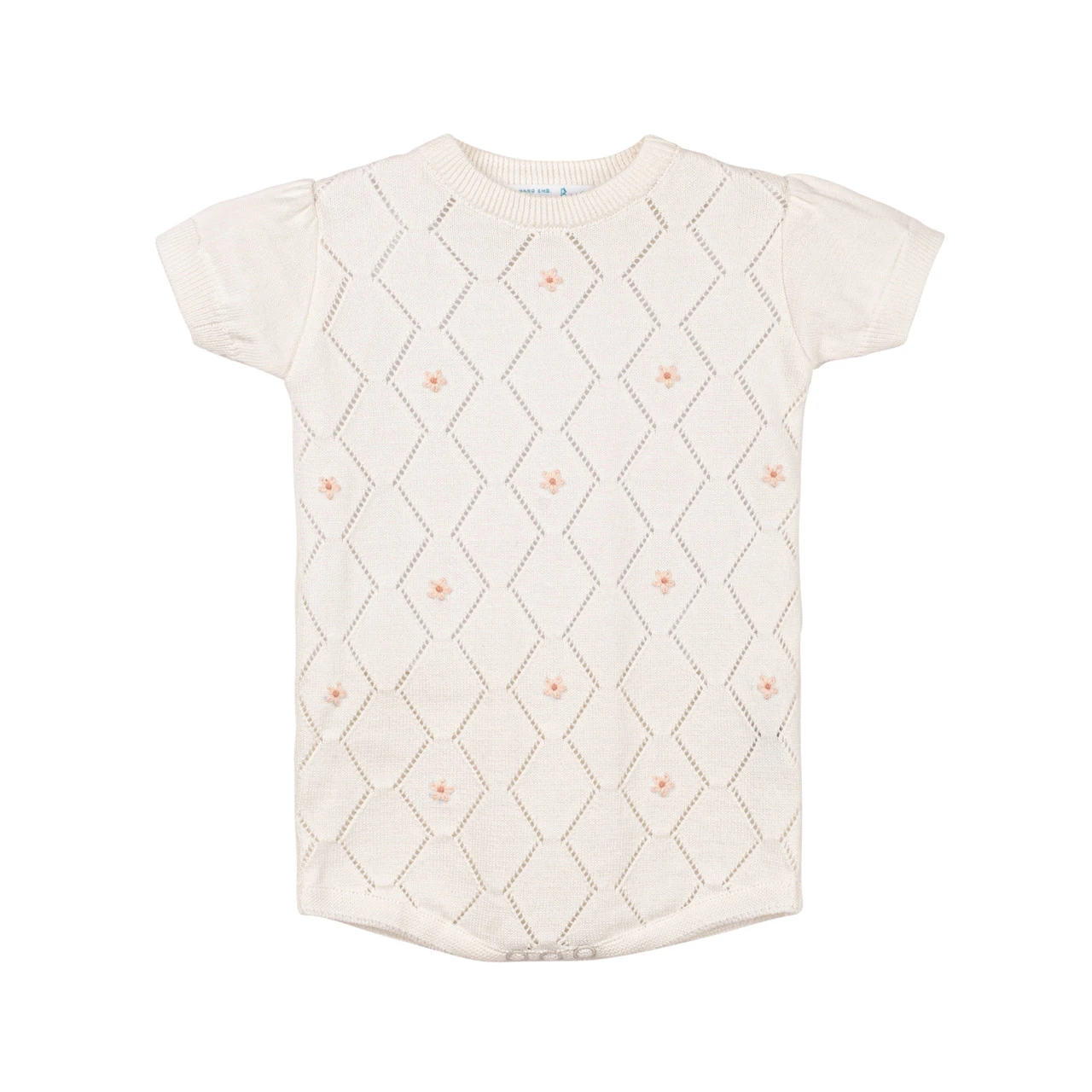 Girls Eyelet Knit Romper 1 Girls Eyelet Knit Romper