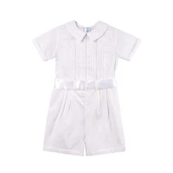 White Boys Wedding Outfit W/ Removable Sash