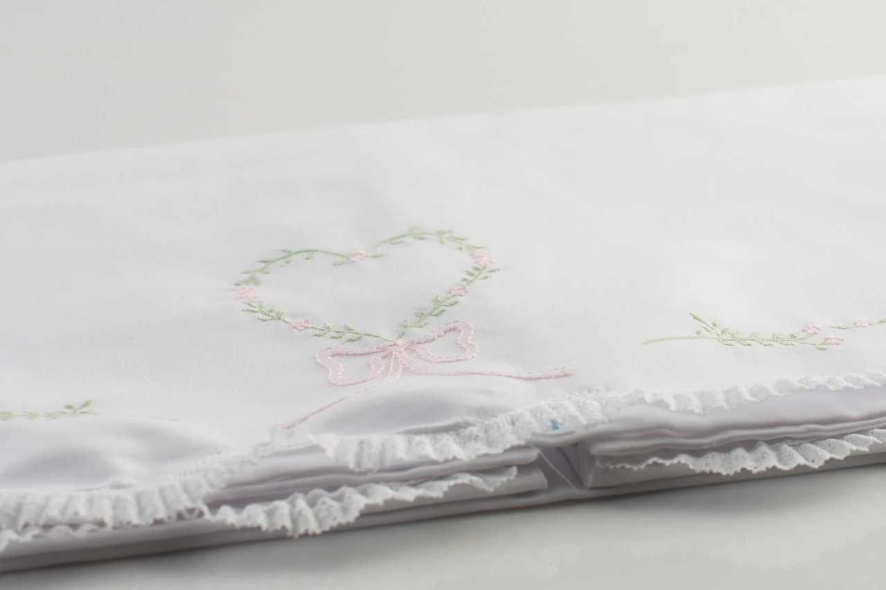 Girls Floral Heart Receiving Blanket 4 Girls Floral Heart Receiving Blanket - Image 4