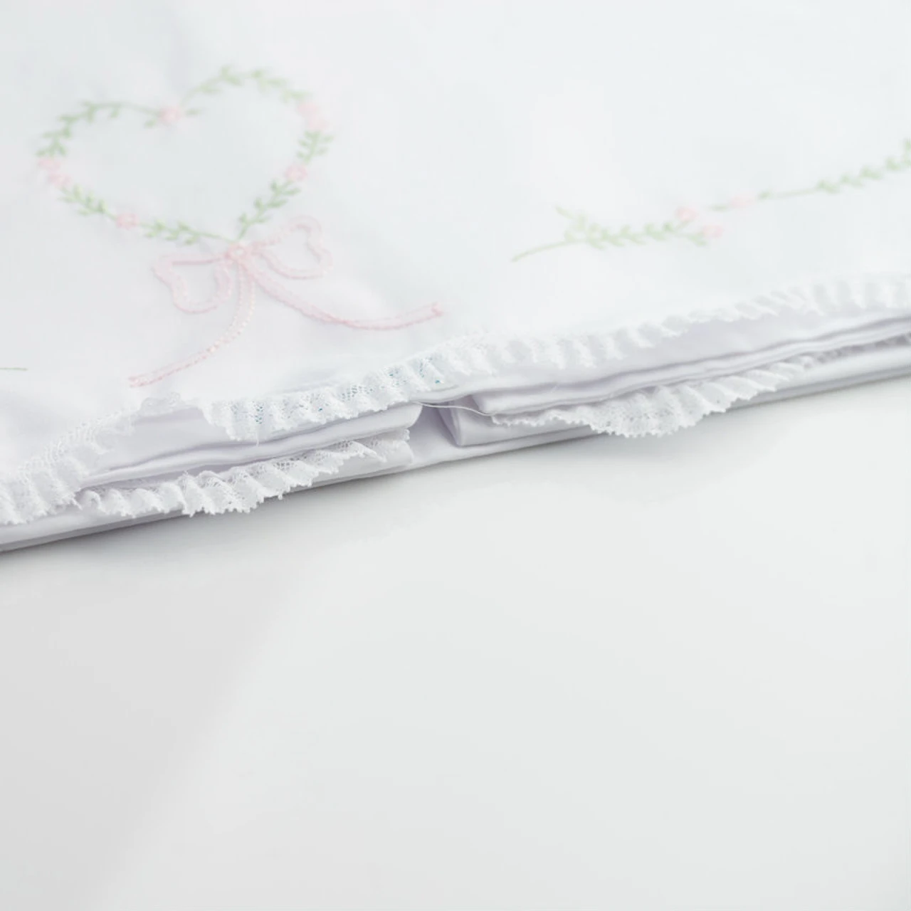 Girls Floral Heart Receiving Blanket 3 Girls Floral Heart Receiving Blanket - Image 3