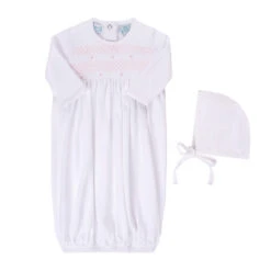 Baby Smocked Bullion Gown W/Hat