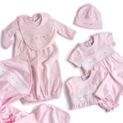 Baby Girl Smocked Flower Romper W/Hat -Baby Clothes Sales IMG 8967 93043.1694195360