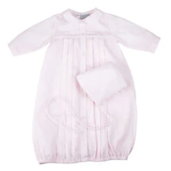 Girls Dot Embroidered Take Me Home Gown With Hat -Baby Clothes Sales NB2152P 18494.1643047196