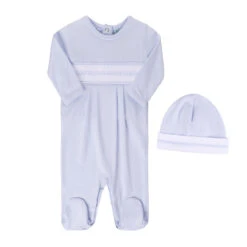 Baby Boy Smocked Argyle Romper With Hat