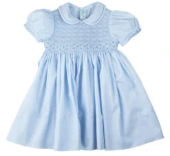 Collared Smocked Dress -Baby Clothes Sales Smocked Dress 17433Blue 24458.1642606193