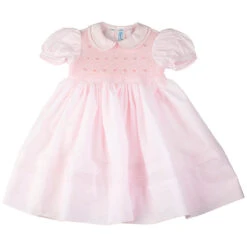 Smocked Rosebud Dress Pink