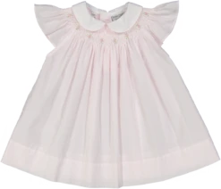 Argyle Smocked Fly Sleeve Dress 7 Argyle Smocked Fly Sleeve Dress -Baby Clothes Sales baby pink dress 0 Front 64720.1694195007