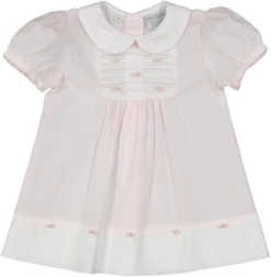 Rosebud Bib Dress -Baby Clothes Sales baby pink dress 0 Front 84763.1641418915