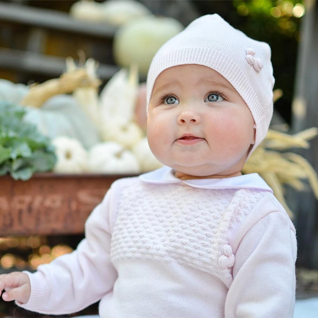 Girls Pique Collar Diamond Knit 2-Piece With Hat 2 Girls Pique Collar Diamond Knit 2-Piece With Hat - Image 2