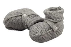 Button Strap Knit Booties -Baby Clothes Sales grey booties 56480.1694711104